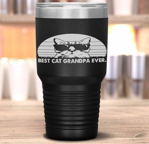 Best cat grandpa ever vintage father's day Tumbler Tumblers dad, family- Nichefamily.com