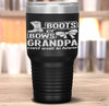 Boots Or Bows Grandpa Gender Reveal Baby Shower Announcement Tumbler Tumblers dad, family- Nichefamily.com