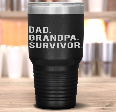 Dad Grandpa Survivor Gifts Cancer Surgery Veteran Tumbler Tumblers dad, family- Nichefamily.com