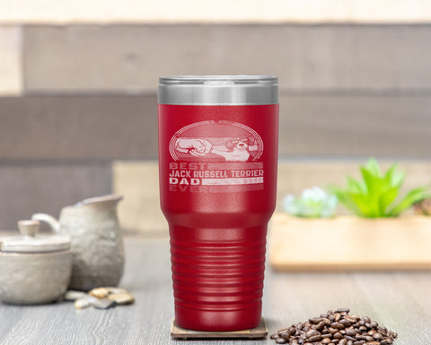 Distressed Best Jack Russell Terrier Dad Ever Fathers Day Tumbler Tumblers dad, family- Nichefamily.com