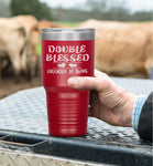 Double Blessed Grandpa Of Twins Grandfather Gift Tumbler Tumblers dad, family- Nichefamily.com