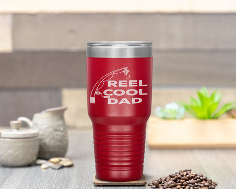Reel Cool Dad Fishing Daddy Father's Day Gift  Tumbler Tumblers dad, family- Nichefamily.com