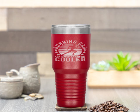 Running Dad  Funny Marathon Runner Father's Day Gift Tumbler Tumblers dad, family- Nichefamily.com