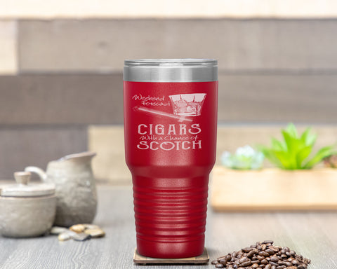 Weekend Forecast Cigars Chance of Bourbon Fathers Day Gift Tumbler Tumblers dad, family- Nichefamily.com