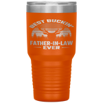 Best Buckin' Father in law Ever Deer Hunting bucking Funny Tumbler Tumblers dad, family- Nichefamily.com