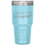 Autistic Autism Awareness Warrior Grandpa Papa Tumbler Tumblers dad, family- Nichefamily.com