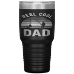 Vintage Reel Cool DAD Fish Fishing Father's Day Gift Tumbler Tumblers dad, family- Nichefamily.com