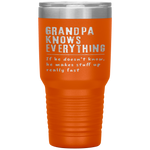 Grandpa Know Everything - Grandpa Gift Tumbler Tumblers dad, family- Nichefamily.com