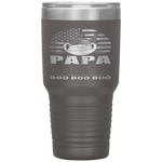 Papa Shark American Flag Fathers Day 4Th Of July Tumbler Tumblers dad, family- Nichefamily.com