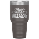 World's Fastest Grandpa Race Car Checkered Flag Tumbler Tumblers dad, family- Nichefamily.com