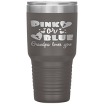 Gender Reveal  Pink Or Blue Grandpa, Pa, Loves You Tumbler Tumblers dad, family- Nichefamily.com