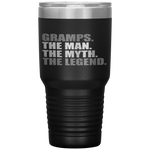 GRAMPS - THE MAN MYTH LEGEND Gift Fathers Day Tumbler Tumblers dad, family- Nichefamily.com