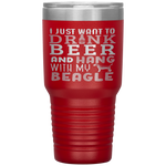 Beagle Dad Funny Father's Day Dog Lover Gift Beer Tumbler Tumblers dad, family- Nichefamily.com