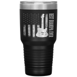 Mens Best Grandpa Ever USA Flag Guitarist Guitar Lovers Gifts Tumbler Tumblers dad, family- Nichefamily.com