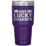 One Lucky Grandpa Clover Men St Patricks Day Grandfather Tumbler Tumblers dad, family- Nichefamily.com