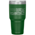 God Family Steelers-Pro Us Flag Father's Day Dad Gift Tumbler Tumblers dad, family- Nichefamily.com