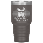 Vintage He's A Bad Papa Llama Funny Father's Day Tumbler Tumblers dad, family- Nichefamily.com