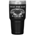 Retro Vintage Best Pug Dad Ever Father's Day Tumbler Tumblers dad, family- Nichefamily.com