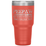 Peepaw Know Everything Funny Father's Day Tumbler Tumblers dad, family- Nichefamily.com