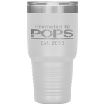 Promoted To Pops Est. 2020 - New Grandpa Baby Announcement Tumbler Tumblers dad, family- Nichefamily.com