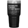 Grandpa Know Everything - Grandpa Gift Tumbler Tumblers dad, family- Nichefamily.com