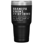 Grandpa Know Everything - Grandpa Gift Tumbler Tumblers dad, family- Nichefamily.com