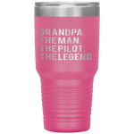 Grandpa The Man The Pilot The Legend Dad Tumbler Tumblers dad, family- Nichefamily.com