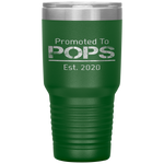 Promoted To Pops Est. 2020 - New Grandpa Baby Announcement Tumbler Tumblers dad, family- Nichefamily.com