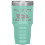 Kids Grandpas Tractor Gift- Just a boy who loves PaPa's Tractor Tumbler Tumblers dad, family- Nichefamily.com