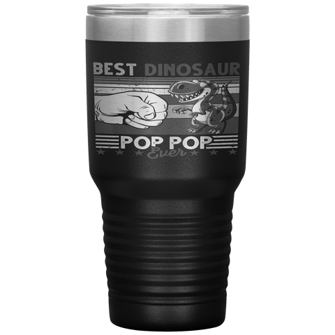 Vintage Best Pop Popsaurus Rex Ever Dad Fathers Day Gifts Tumbler Tumblers dad, family- Nichefamily.com