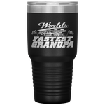 World's Fastest Grandpa Race Car Checkered Flag Tumbler Tumblers dad, family- Nichefamily.com