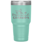 Mermaid Grandpa Funny Grandfather Family Matching Birthday Tumbler Tumblers dad, family- Nichefamily.com