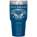 Retro Vintage Best Pug Dad Ever Father's Day Tumbler Tumblers dad, family- Nichefamily.com