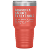 Grandpa Know Everything - Grandpa Gift Tumbler Tumblers dad, family- Nichefamily.com