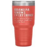 Grandpa Know Everything - Grandpa Gift Tumbler Tumblers dad, family- Nichefamily.com