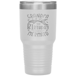 Grandpa Of The Birthday Mermaid Gifts Merman Family Matching Tumbler Tumblers dad, family- Nichefamily.com