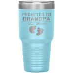 Vintage Promoted to Grandpa 2020 Soon to be Papa Baby Feet Tumbler Tumblers dad, family- Nichefamily.com