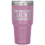 One Lucky Grandpa Clover Men St Patricks Day Grandfather Tumbler Tumblers dad, family- Nichefamily.com