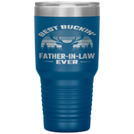 Best Buckin' Father in law Ever Deer Hunting bucking Funny Tumbler Tumblers dad, family- Nichefamily.com