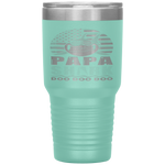 Papa Shark American Flag Fathers Day 4Th Of July Tumbler Tumblers dad, family- Nichefamily.com