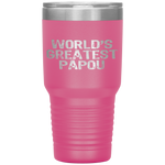 World's Greatest Papou Father's Day Gift Christmas Tumbler Tumblers dad, family- Nichefamily.com