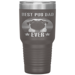 Retro Vintage Best Pug Dad Ever Father's Day Tumbler Tumblers dad, family- Nichefamily.com