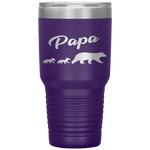 Twin Dad Papa Bear Two Cubs 2 Kids Father's Day Gift Tumbler Tumblers dad, family- Nichefamily.com