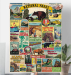 Visit National Parks Sherpa Blanket design 60 x 80