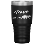 Twin Dad Papa Bear Two Cubs 2 Kids Father's Day Gift Tumbler Tumblers dad, family- Nichefamily.com