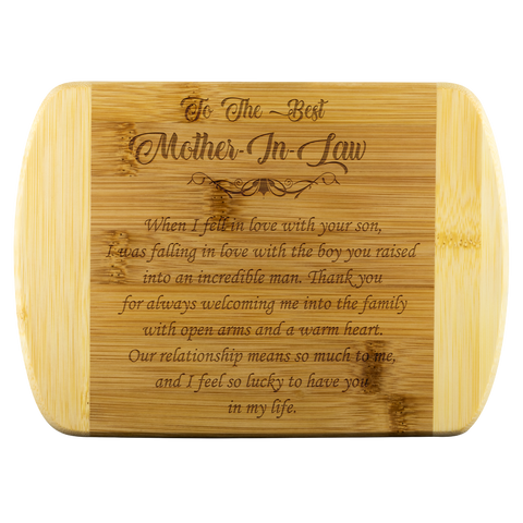 To The Best Mother In Law bamboo cutting board Organically Grown Bamboo (son) Wood Cutting Boards - Nichefamily.com
