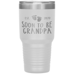 Soon To Be Grandpa Est 2020 Foot Print Family Pregnancy Gift Tumbler Tumblers dad, family- Nichefamily.com