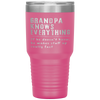 Grandpa Know Everything - Grandpa Gift Tumbler Tumblers dad, family- Nichefamily.com