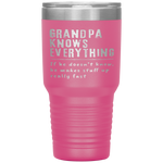 Grandpa Know Everything - Grandpa Gift Tumbler Tumblers dad, family- Nichefamily.com