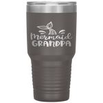 Mermaid Grandpa Funny Grandfather Family Matching Birthday Tumbler Tumblers dad, family- Nichefamily.com